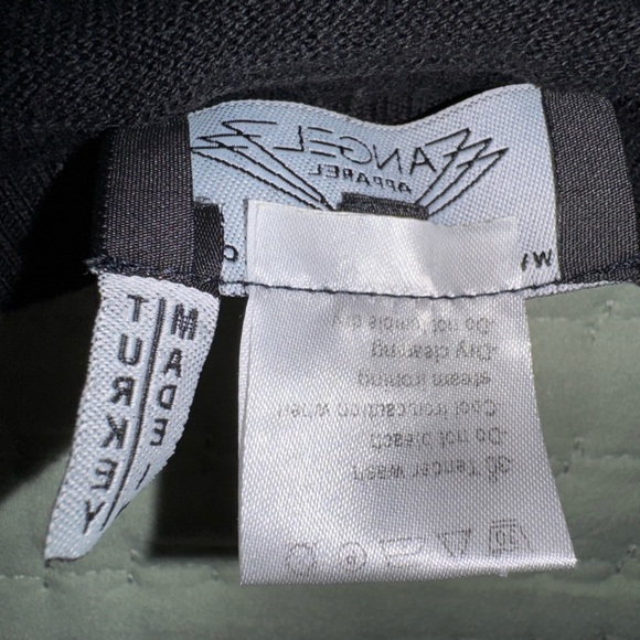 Angel WINK & SMILE EMOJI PULLOVER Black Sweater Smiley Face Size oversized XS - Picture 9 of 9